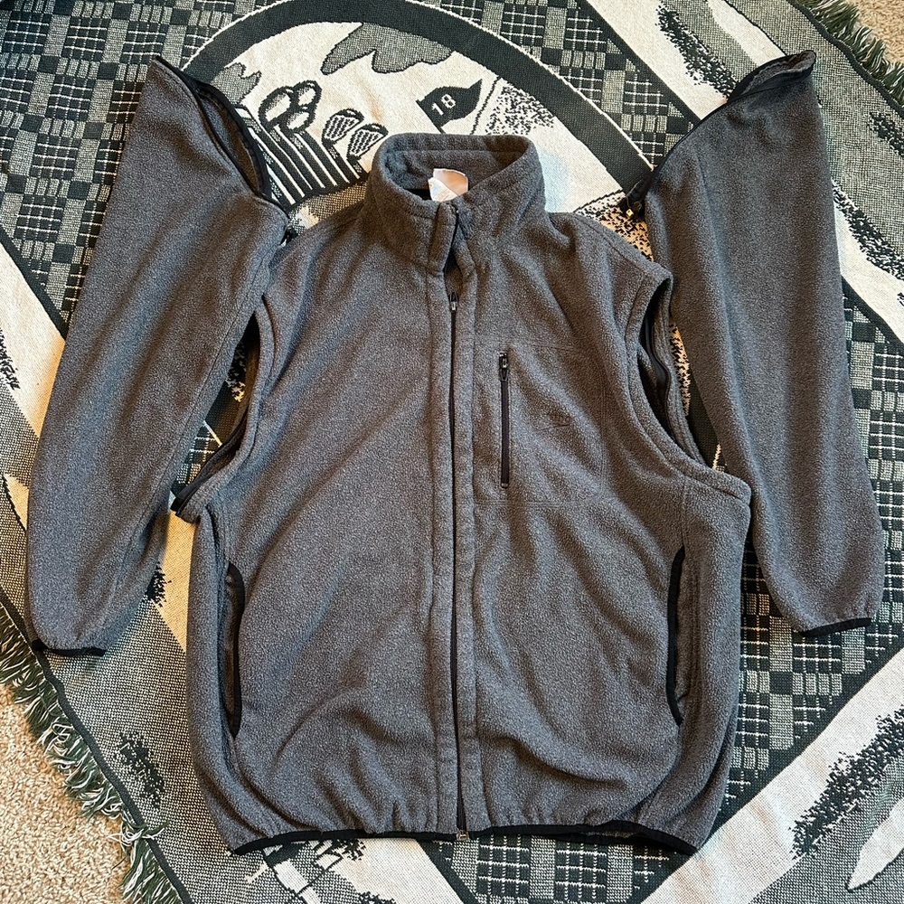 Speedo Gray Fleece Vest Zippable Sleeves